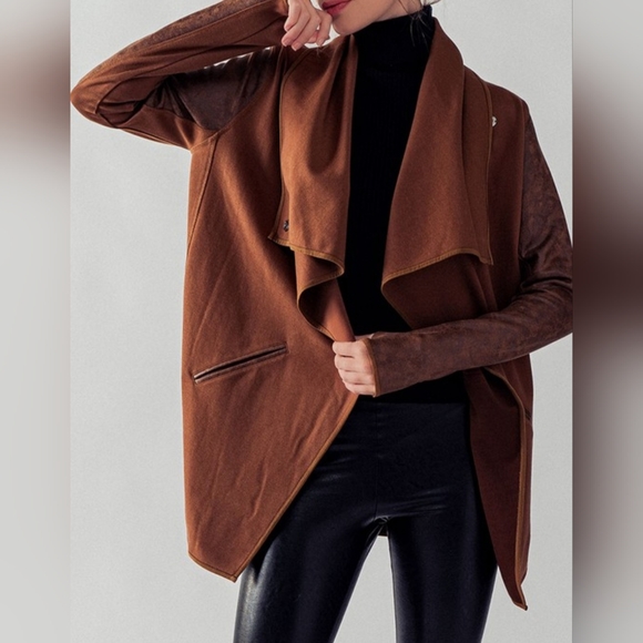 #18884 🛑M FABULOUS BOHO CHIC SEXY Faux Leather Combined Jacket - Picture 6 of 16